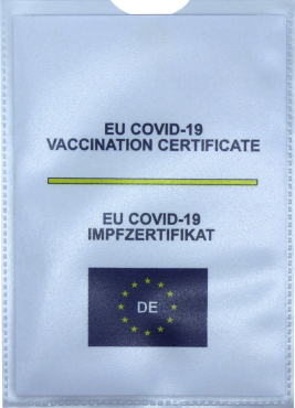 Einsteckhülle Schutzhülle für EU-Covid-19 Impfzertifikat - Pack a 2 Stück